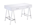Coleen White High Gloss & Chrome Finish Desk Model 93047 By ACME Furniture